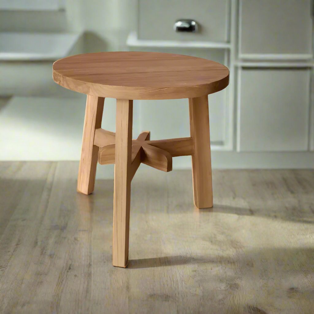 Side Table-Stool - Denmark Round - Teak - RA