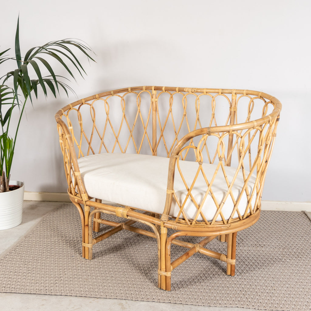 Sofa - Boho Loveseat - Rattan
