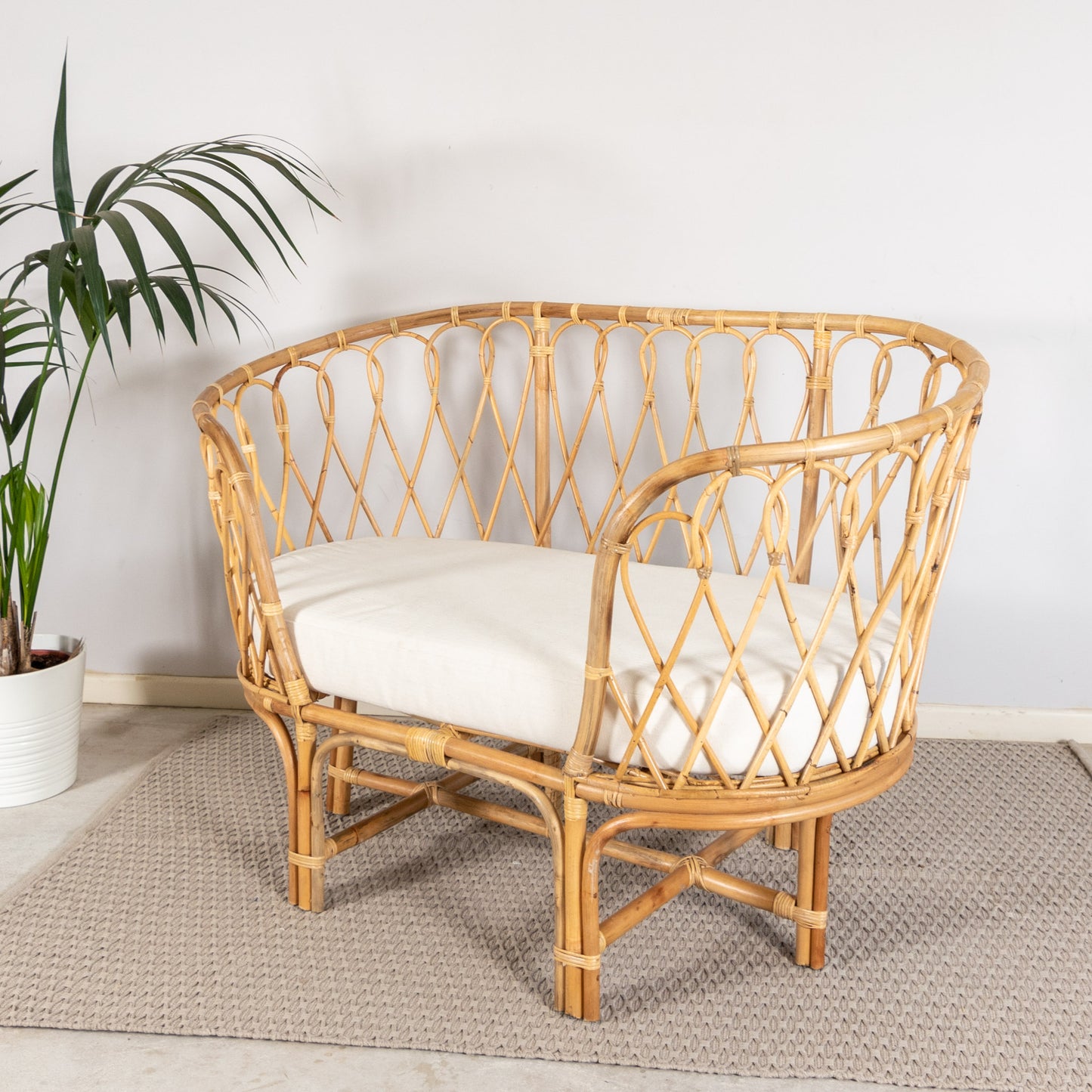 Sofa - Boho Loveseat - Rattan