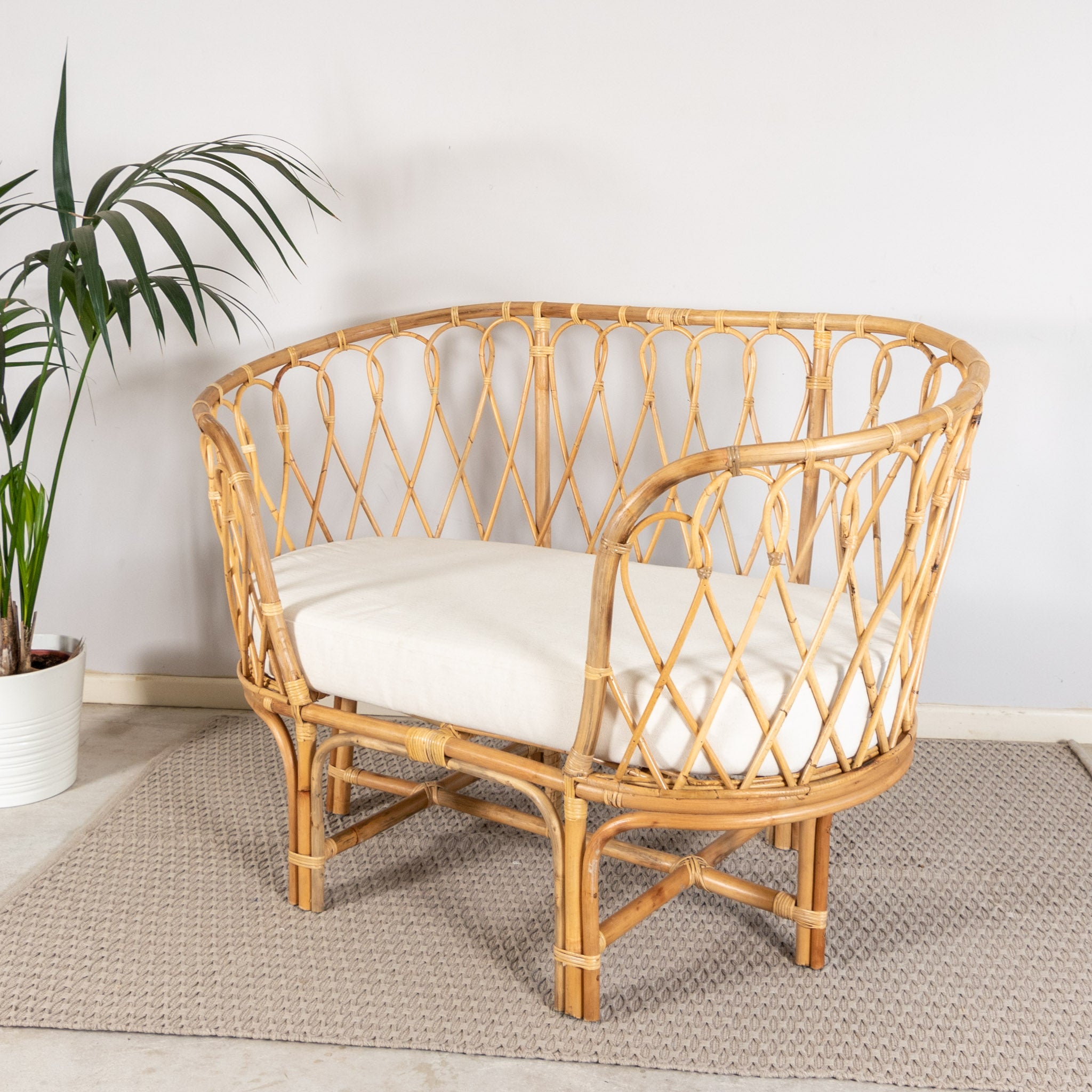 Sofa - Boho Loveseat - Rattan