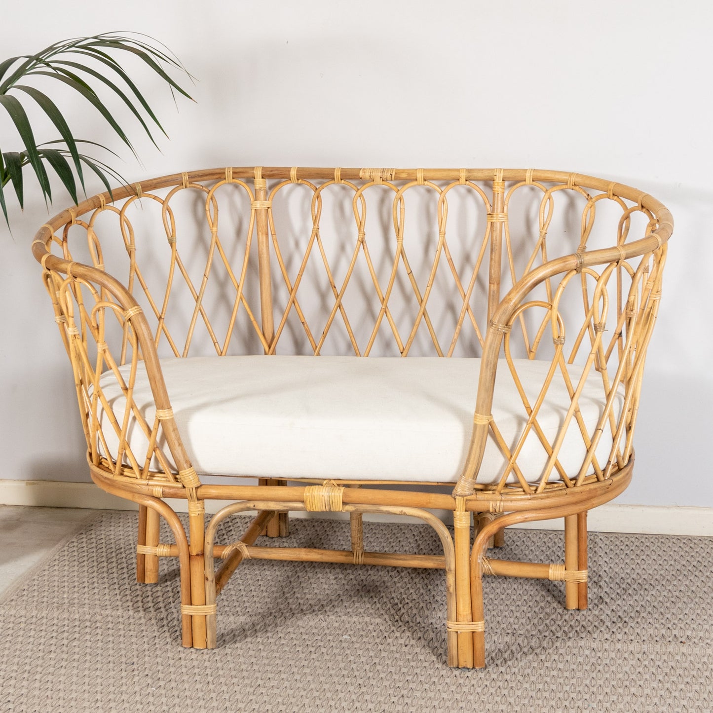 Sofa - Boho Loveseat - Rattan