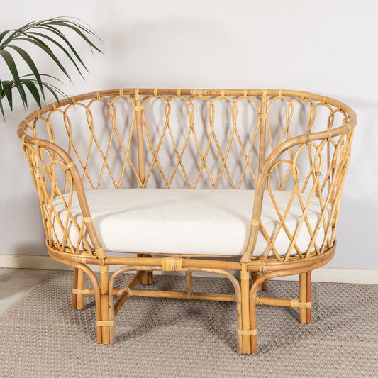 Sofa - Boho Loveseat - Rattan