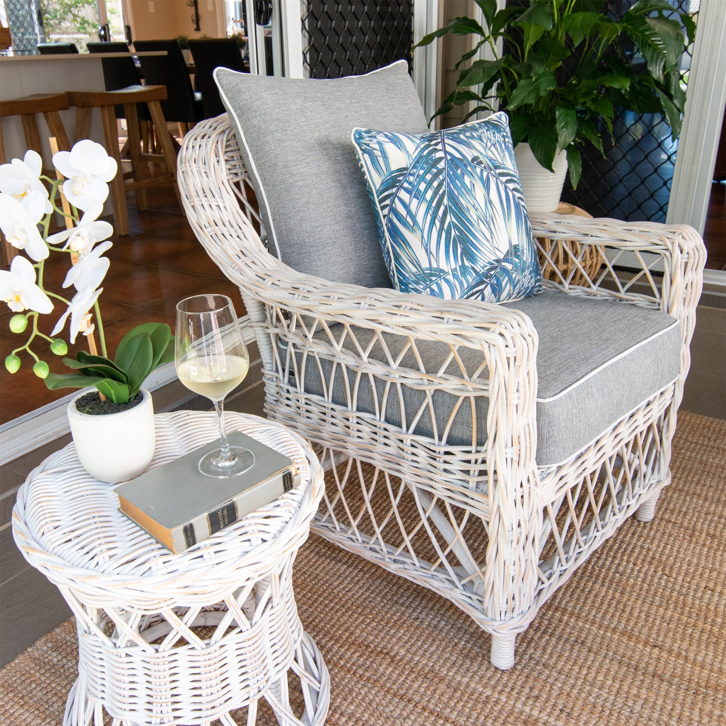 Side Table-Stool - Isabel - Rattan - WW