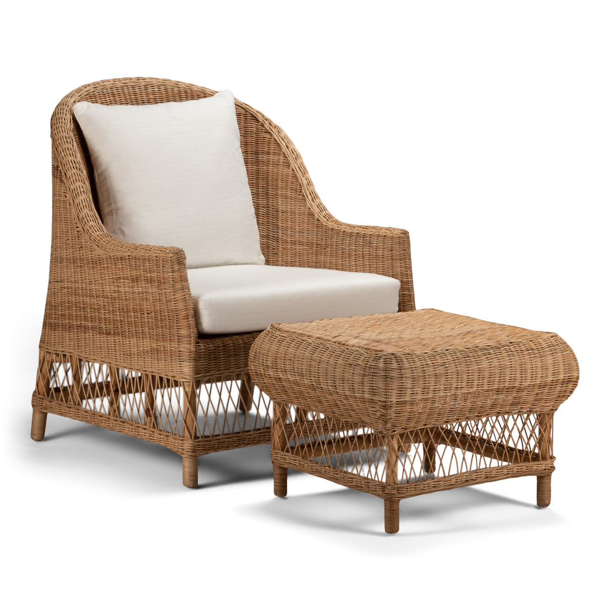 Chair and Ottoman - Sam - Rattan